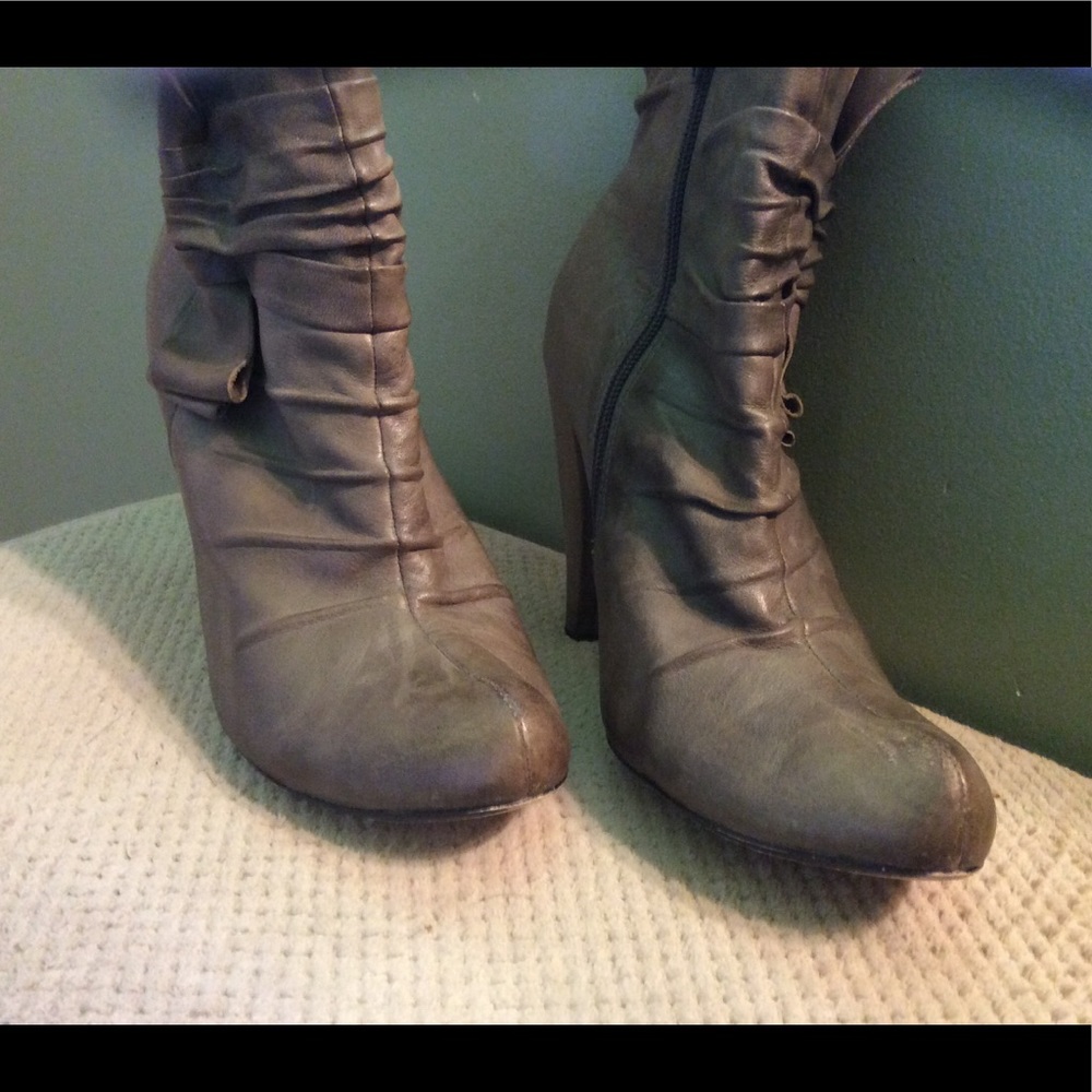 Seychelles bow ankle heel boots grey taupe Sz. 8 - Picture 2 of 6
